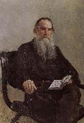 Ilia Efimovich Repin Tolstoy portrait oil on canvas